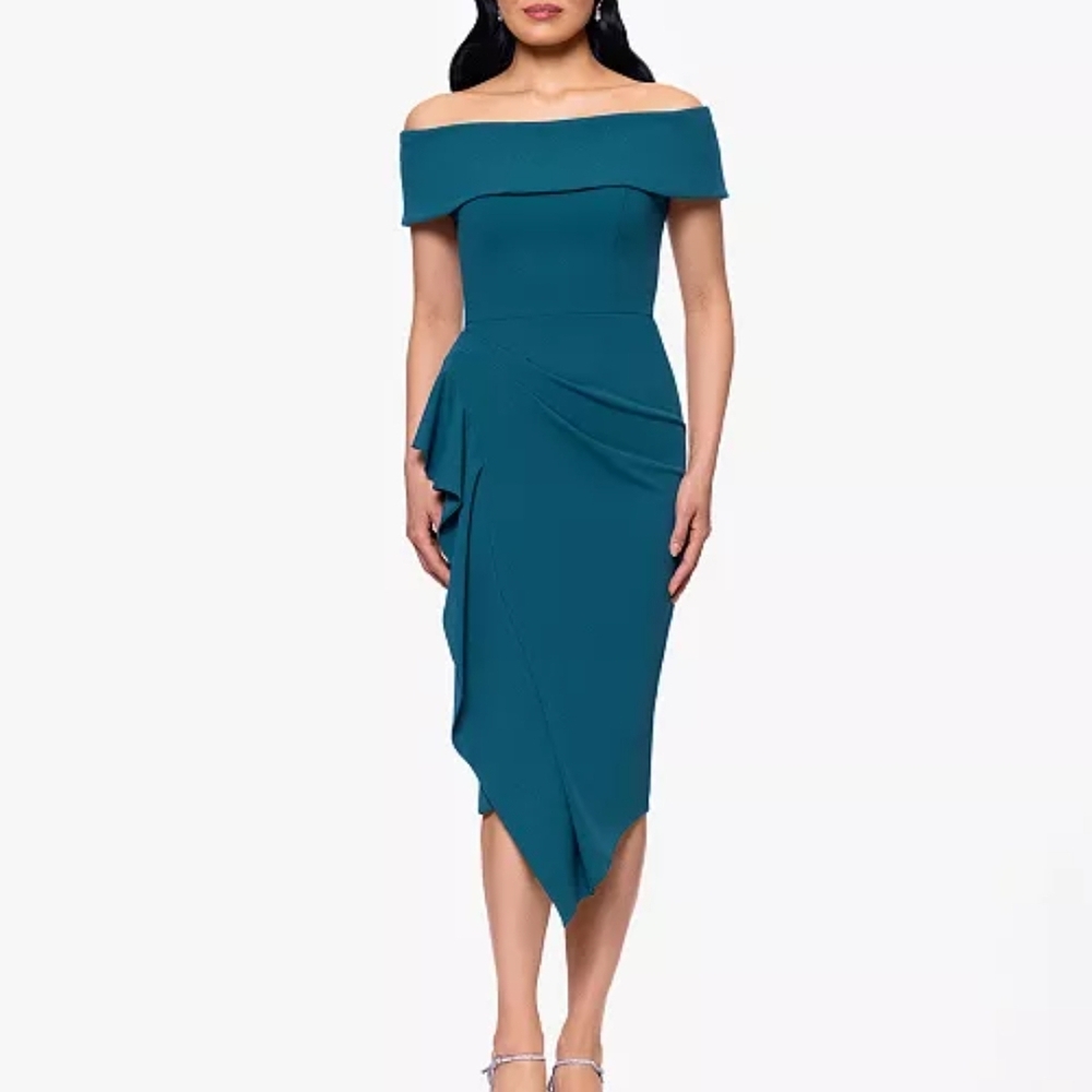 Chic One-Shoulder Dark Green Dress